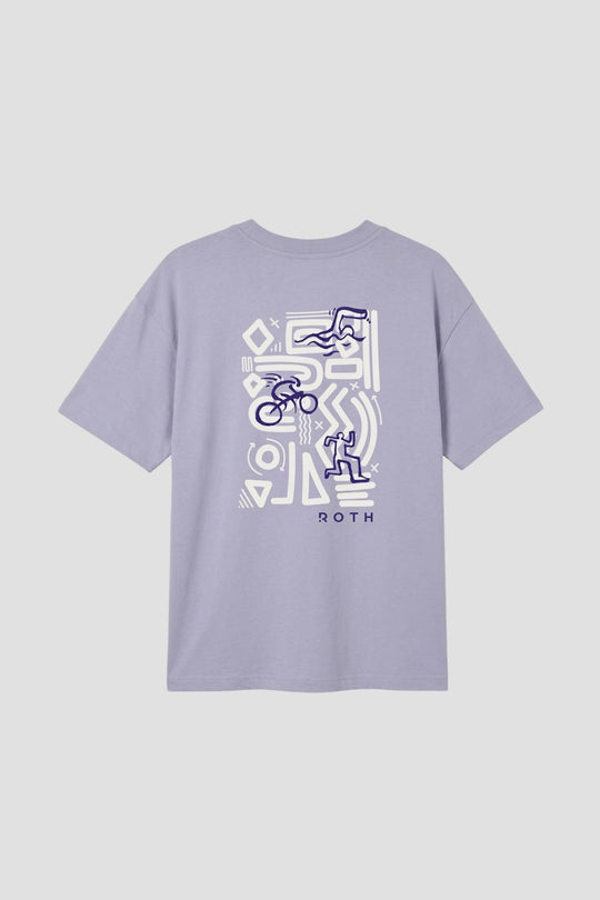 Kids Casual T-Shirt "Swim Bike Run" - lavender