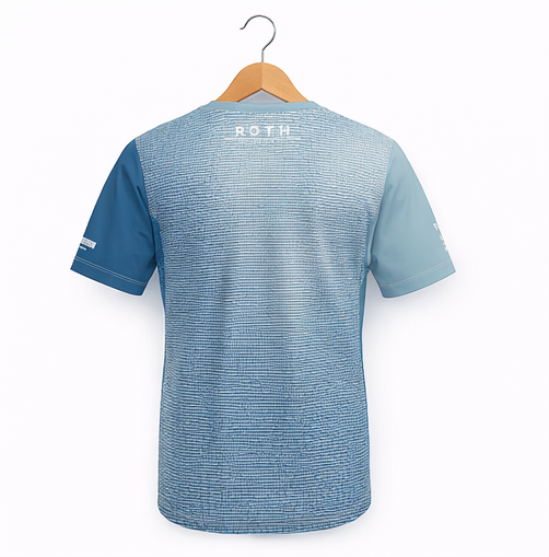 DATEV CHALLENGE ROTH x surpas Nameshirt 2026 blau-weiß ROTH Schriftzug Rückseite