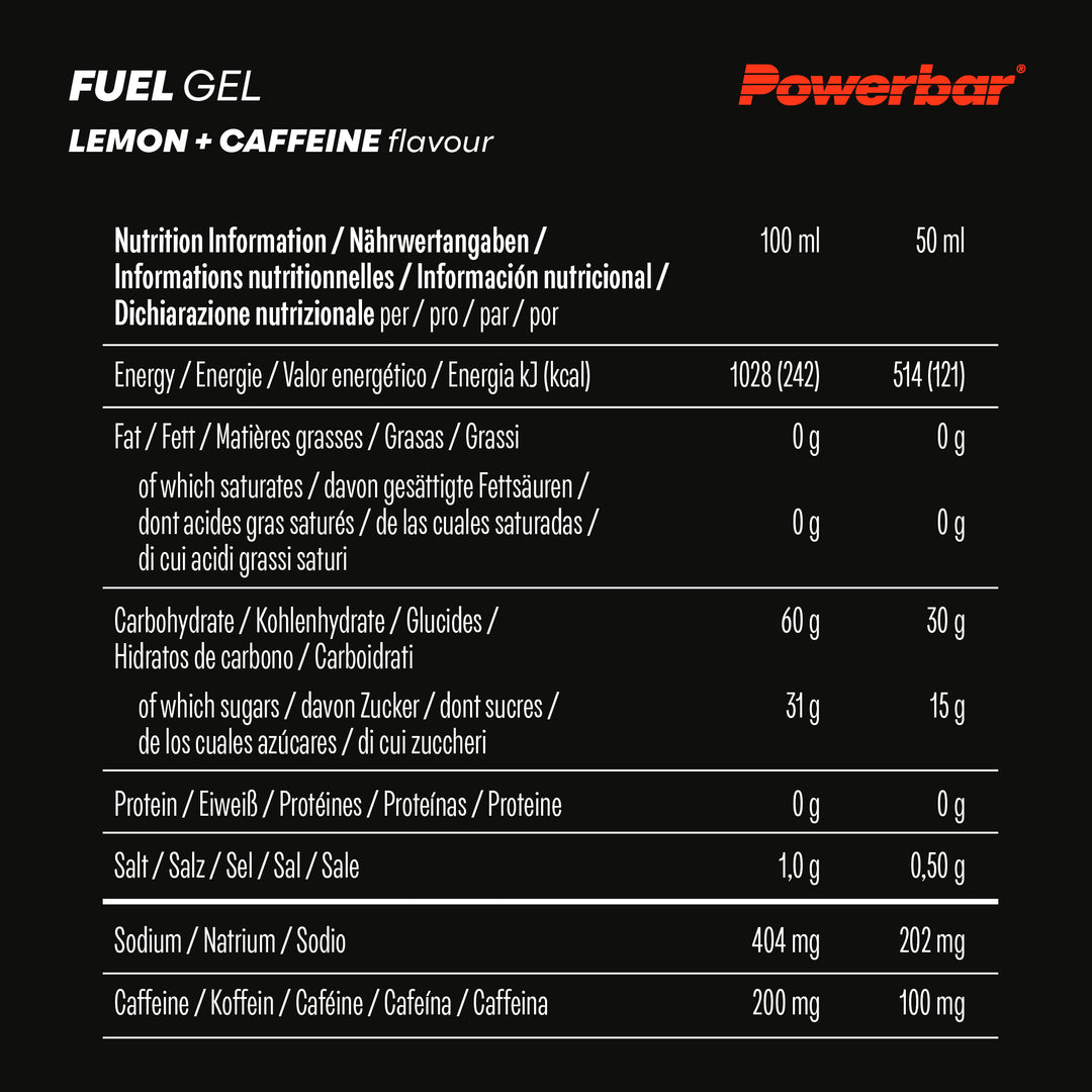 Powerbar Fuel Gel Lemon +Koffein (4x, MHD: 01/26)