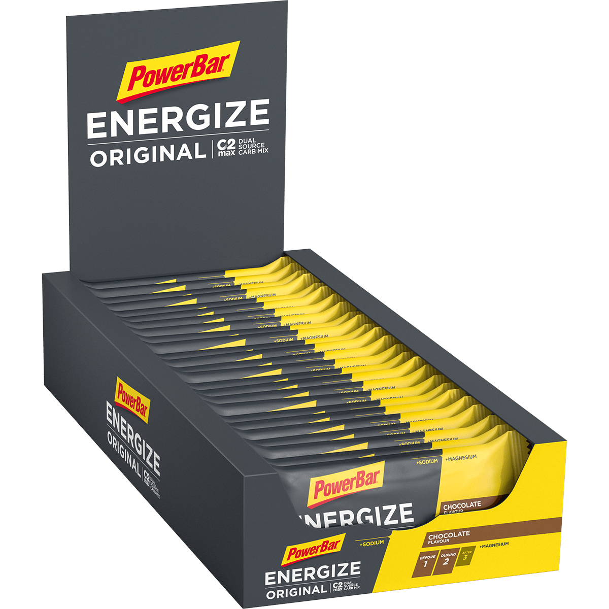 Powerbar Energize Original Box 15 Stück - Energieriegel mit Schokoladengeschack